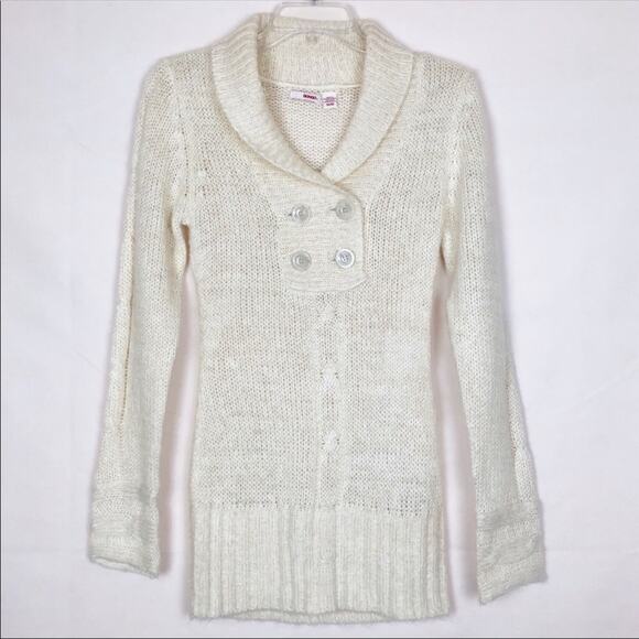 Bongo Y2K Pullover Cream Knit Sweater Juniors Size Medium - Picture 1 of 4